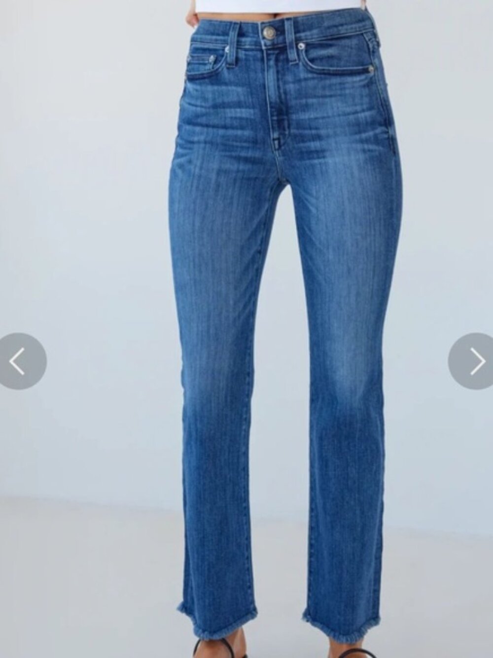 AYR The Pop High Rise Straight Leg Light Wash Jeans Size 27